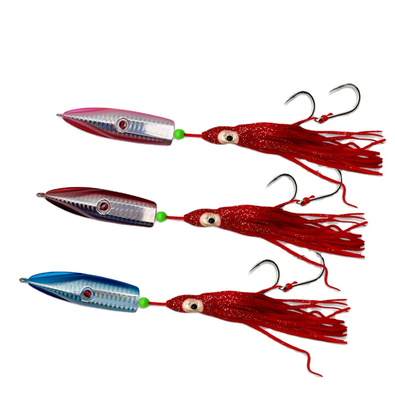 Lure Metal Jig Full-Water-Column Slow-Roll Octopus Bionic Biomimetic Laser Lead Saltwater Fish Bait Double-Hook Soft Artificial · Original source photograph · specifications to confirm