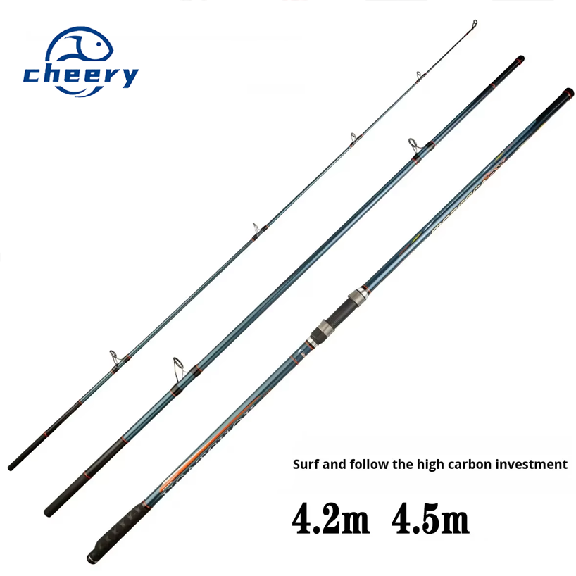 4.2m/4.5m 250G Long Casting Weight Three-Section Surf Fishing Rod Carbon Material for Carp Long-Distance Bottom Fishing Pole · Original source photograph · specifications to confirm