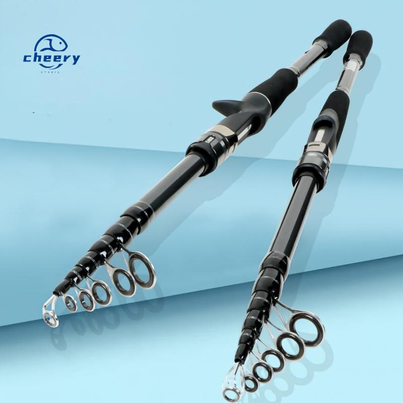 CHEERY Carbon Retractable Lure Rod Straight Handle Ultra Light Hard Medium Fast Action Bottom Fishing Carp Ocean Beach Rod · Original source photograph · specifications to confirm