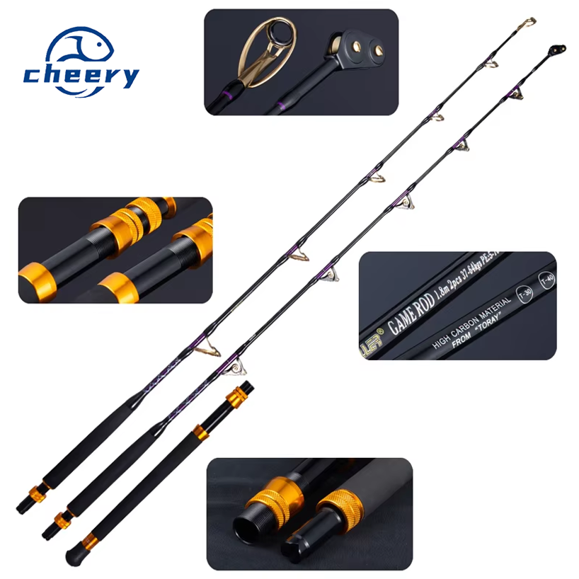 Wholesale SIC Roller Guide Deep Sea Fishing Boat Rod Straight Butt High Carbon Tuna Shark Trolling Fishing Rod · Original source photograph · specifications to confirm