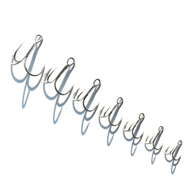 Aojin Triple Reinforced Barb Blood Groove Treble Hooks with Anti-Corrosion Rust-Resistant Plating for Saltwater Fishing 50 Pack