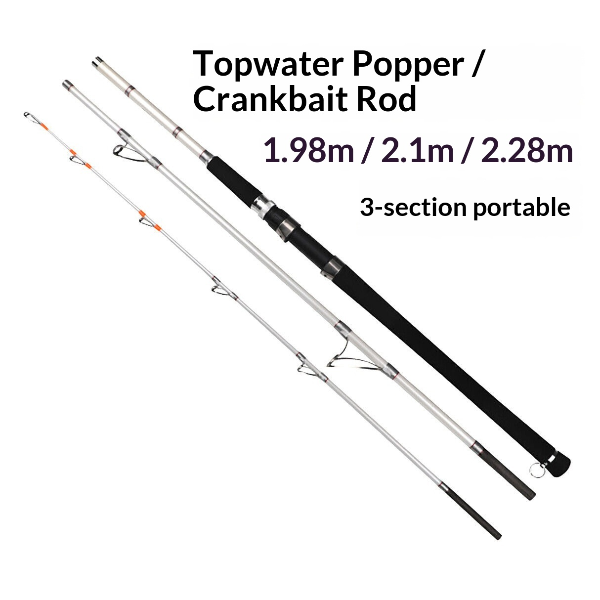 Stock Wholesale Three-Section Portable Ultra-hard Tuning Iron Plate Rod Heavy Carbon Boat Rod Quick-Draw/Slow-Roll Rod Fishing · Original source photograph · specifications to confirm