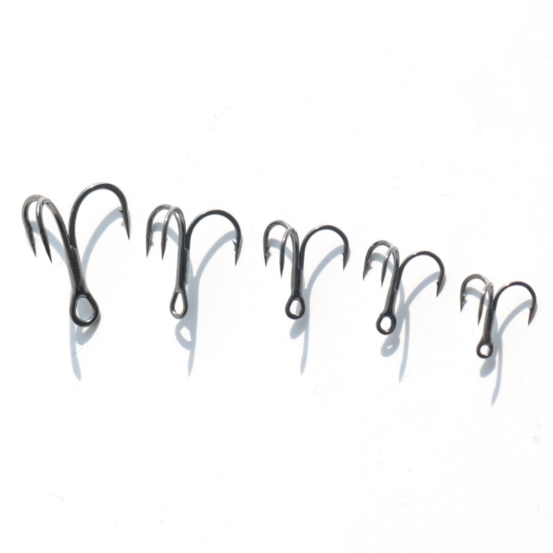 Triple Reinforcing Black Nickel Treble Hooks Anti-Corrosion Rust Resistant Barb 50 Pack Bass Fishing Lure Fishing · Original source photograph · specifications to confirm