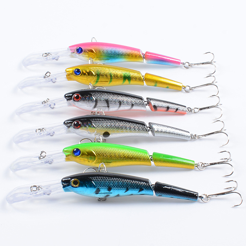 Fishing Lure Swimbait 133mm 13.4g Joint Muti Fish Minnow Sea Fishing Lure BaitStrong Hooks Lures for Sea Fishing Depth0.5m-3m · Original source photograph · specifications to confirm