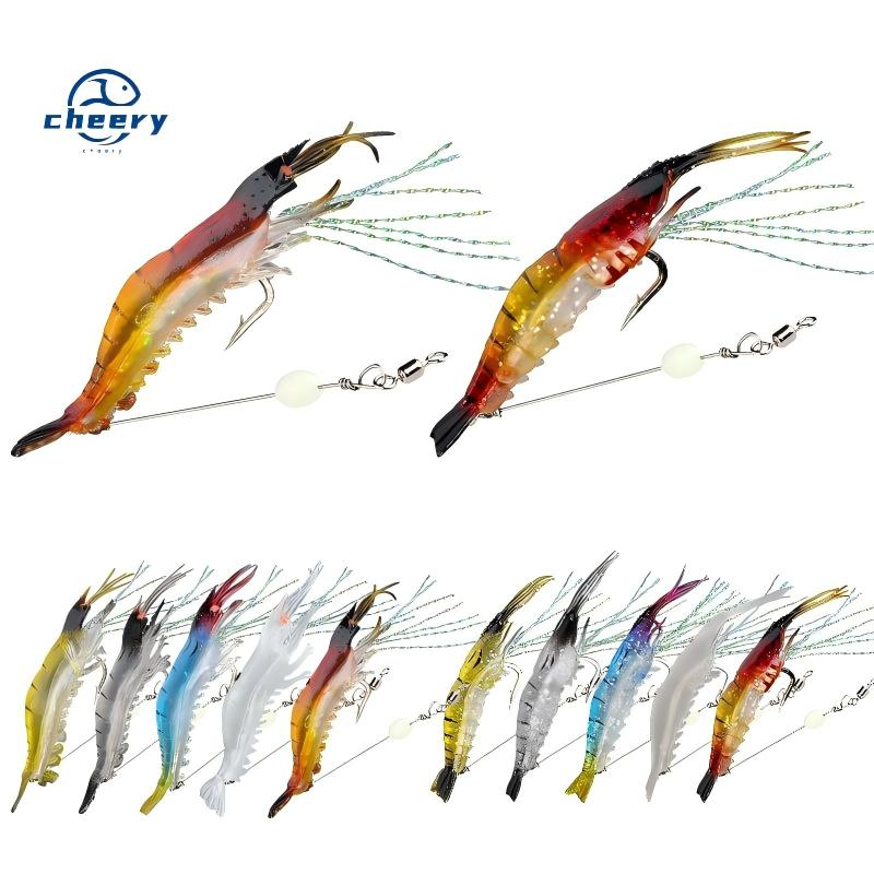 CHEERY High Simulation Carp Fishing PVC Artificial Soft Bait Shrimp Lure with Hooks for Bottom Fishing · Original source photograph · specifications to confirm