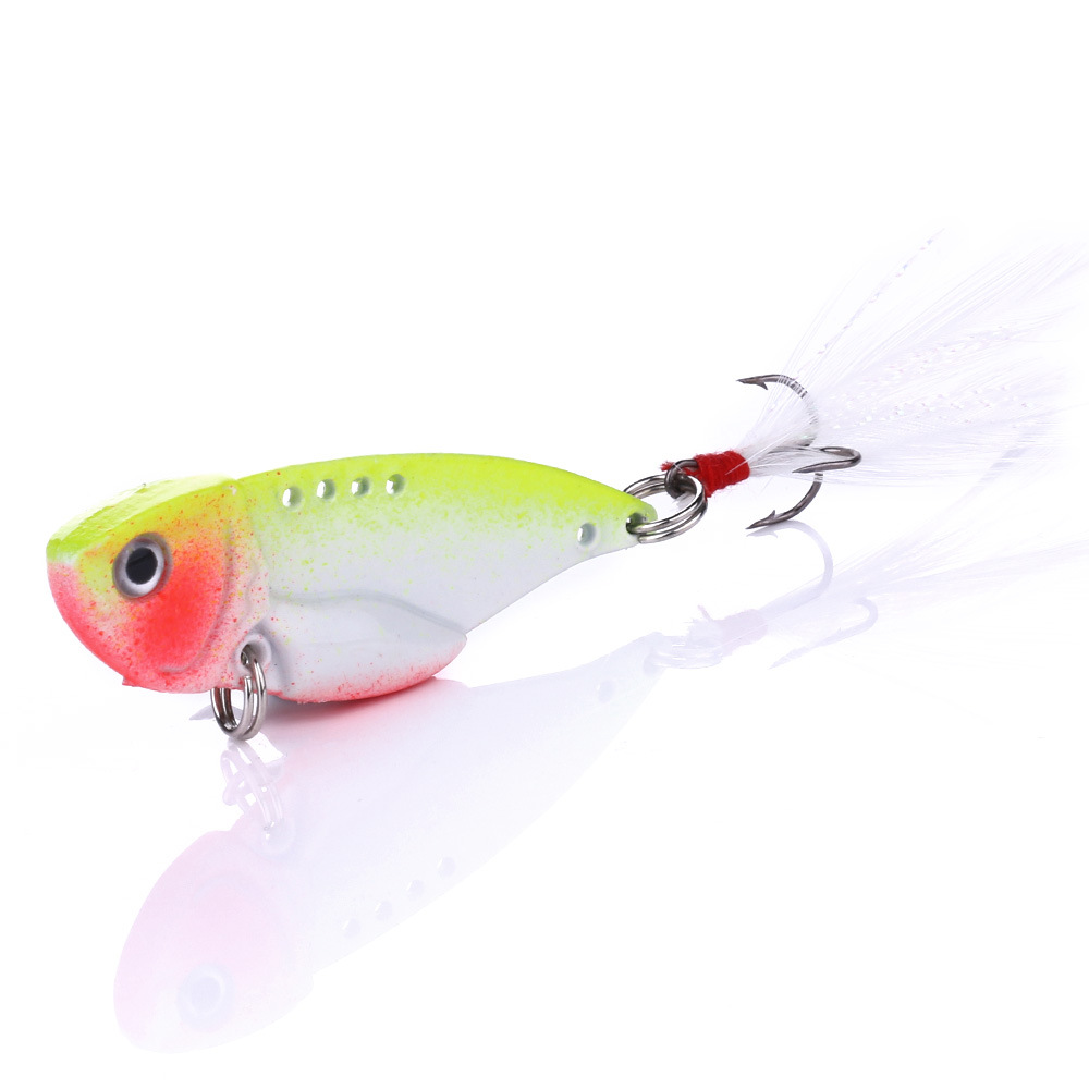 Zinc Alloy Electroplated Vib Lure Live Bait with Hooks 11g for Pike & Mackerel Sea Fishing Long Casting · Original source photograph · specifications to confirm