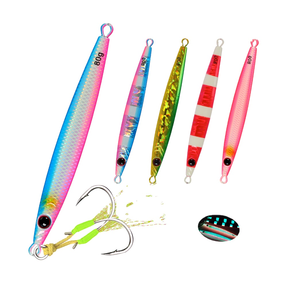 Trail-Blazing Little Skinny Quick-Sinking Fast-Pulling Iron Plate 40g-80g Hook Luminous Hard Artificial Bait Sea Fishing · Original source photograph · specifications to confirm
