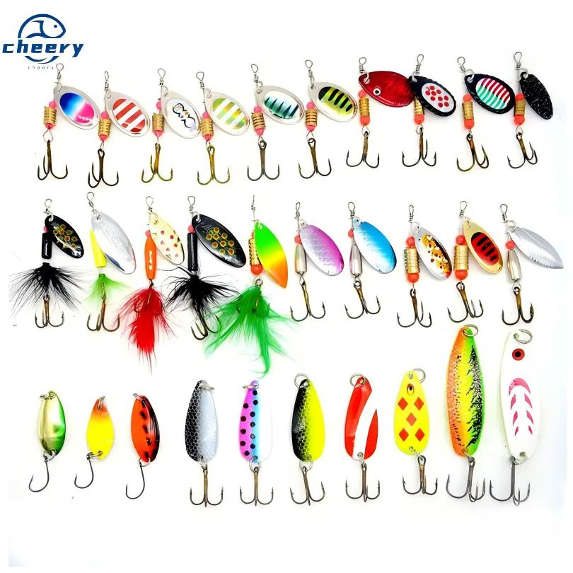 CHEERY Fishing Lures Kit Set Spinnerbait for Bass Trout Walleye Salmon Assorted Metal Hard Lures Inline Spinner Baits 10pcs Kit · Original source photograph · specifications to confirm