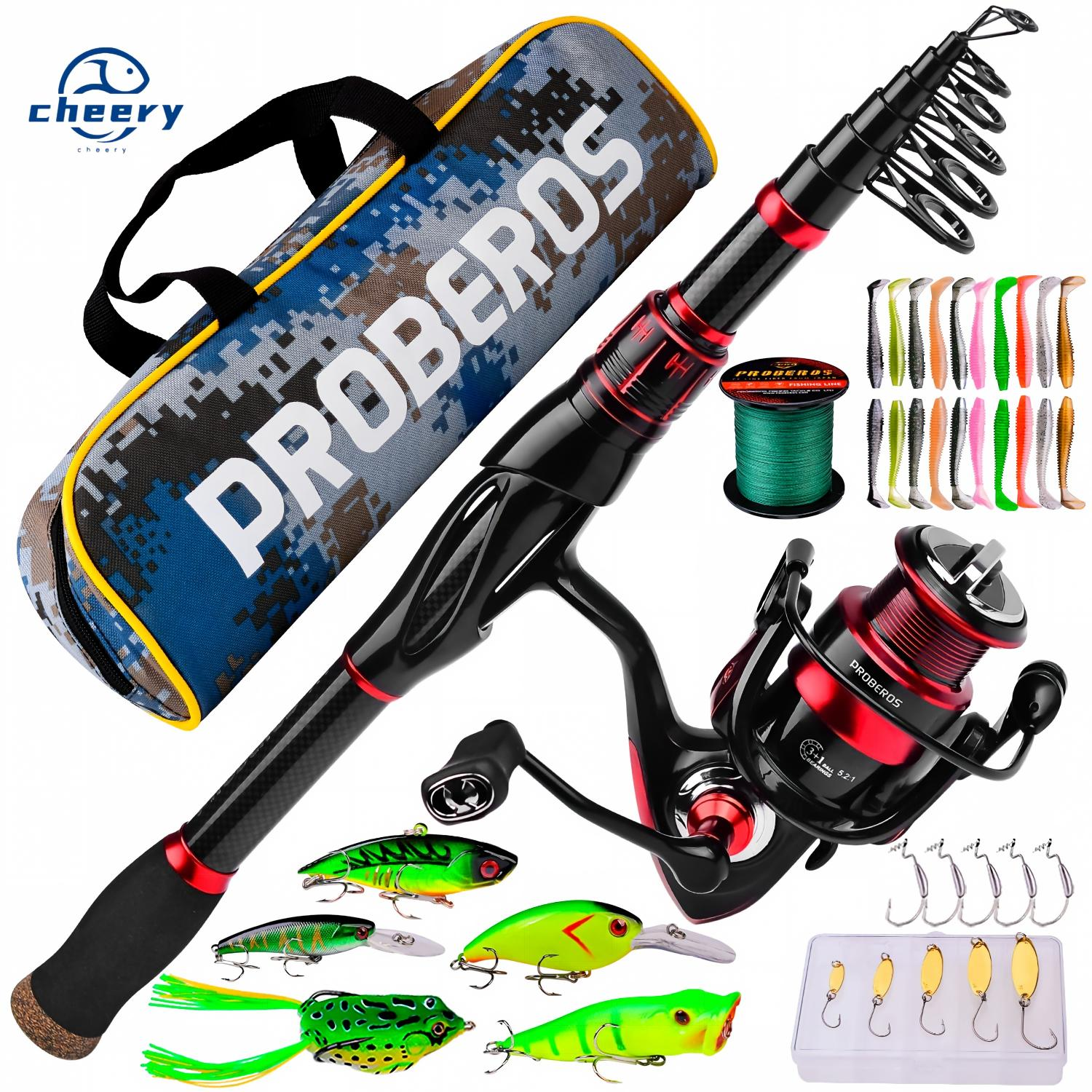 Cheery Sea Rod Lure Fishing Long-Cast Spinning Rod Combo Reel Fiberglass Sea Fishing Set Beginner-Friendly 1.8m-2.4m Lake Stream · Original source photograph · specifications to confirm
