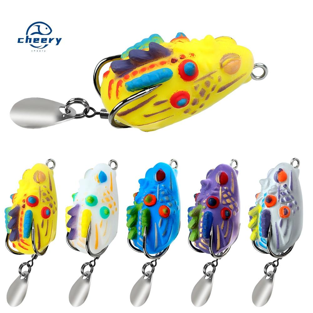Cheery 3.5cm/4.4g PVC Soft Frog Fishing Lure Mini Double Hooks Bottom Fishing Trout Lake Printed Artificial Bait · Original source photograph · specifications to confirm