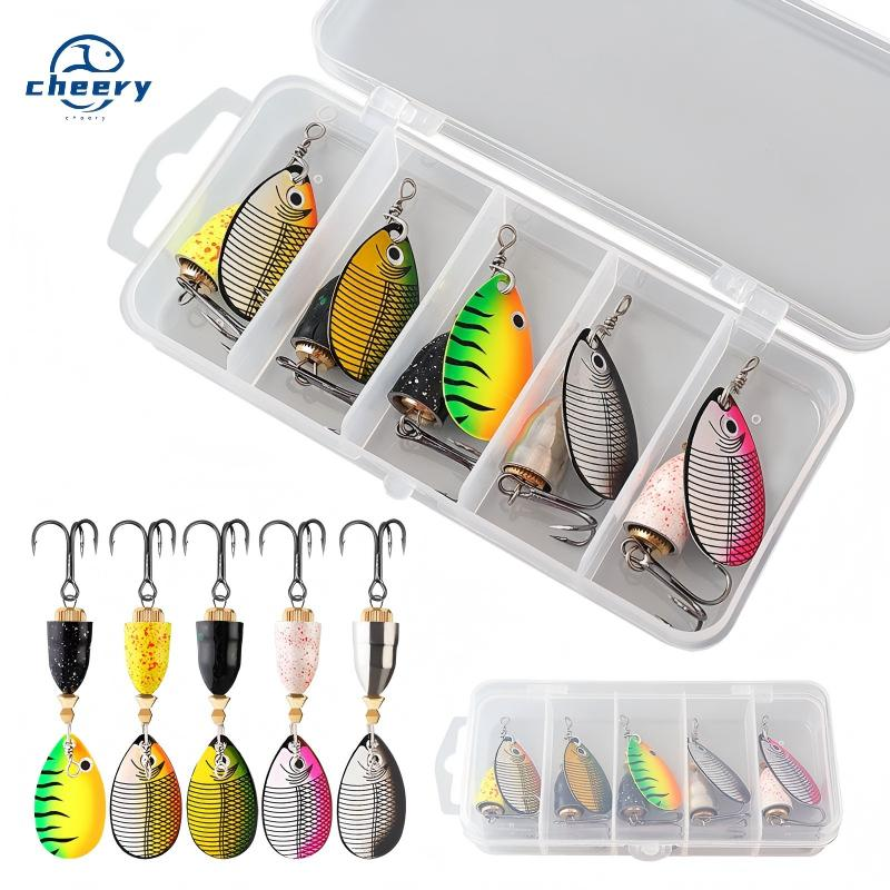 CHEERY 10g Spoon Spinner Fishing Lure Metal Inline Spinning Bait Blade Spoon Lure with Treble Hook for Bass · Original source photograph · specifications to confirm
