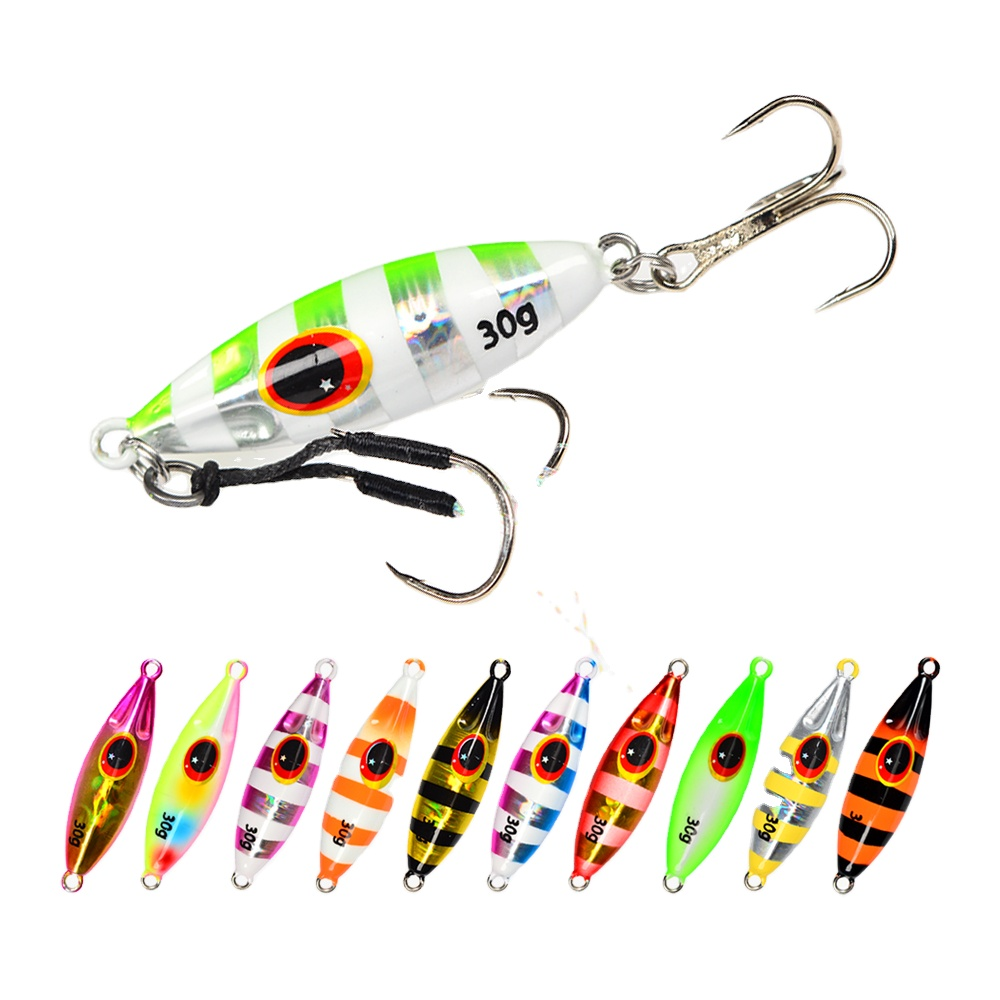 Luminous Customised Slow Bee Metal Jig Pitch Jigging Lure Vertical 40G 60g 80g 100g 120g Jigging Metal Fish Lure with Hook · Original source photograph · specifications to confirm