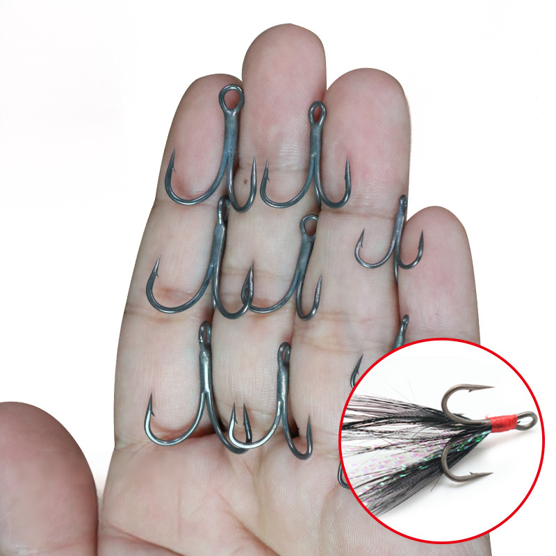 Treble Hooks, 3X Reinforced Titanium Teflon Coated Fishing Hooks, Pre-Tied Black Gold Steel Treble Hooks Wholesale · Original source photograph · specifications to confirm