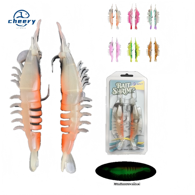 10.5g 14g 18.5g Lifelike Shrimp Baits Midwater Lure for Saltwater Fish & Sea Bass Realistic Jigs with Luminous Features · Original source photograph · specifications to confirm