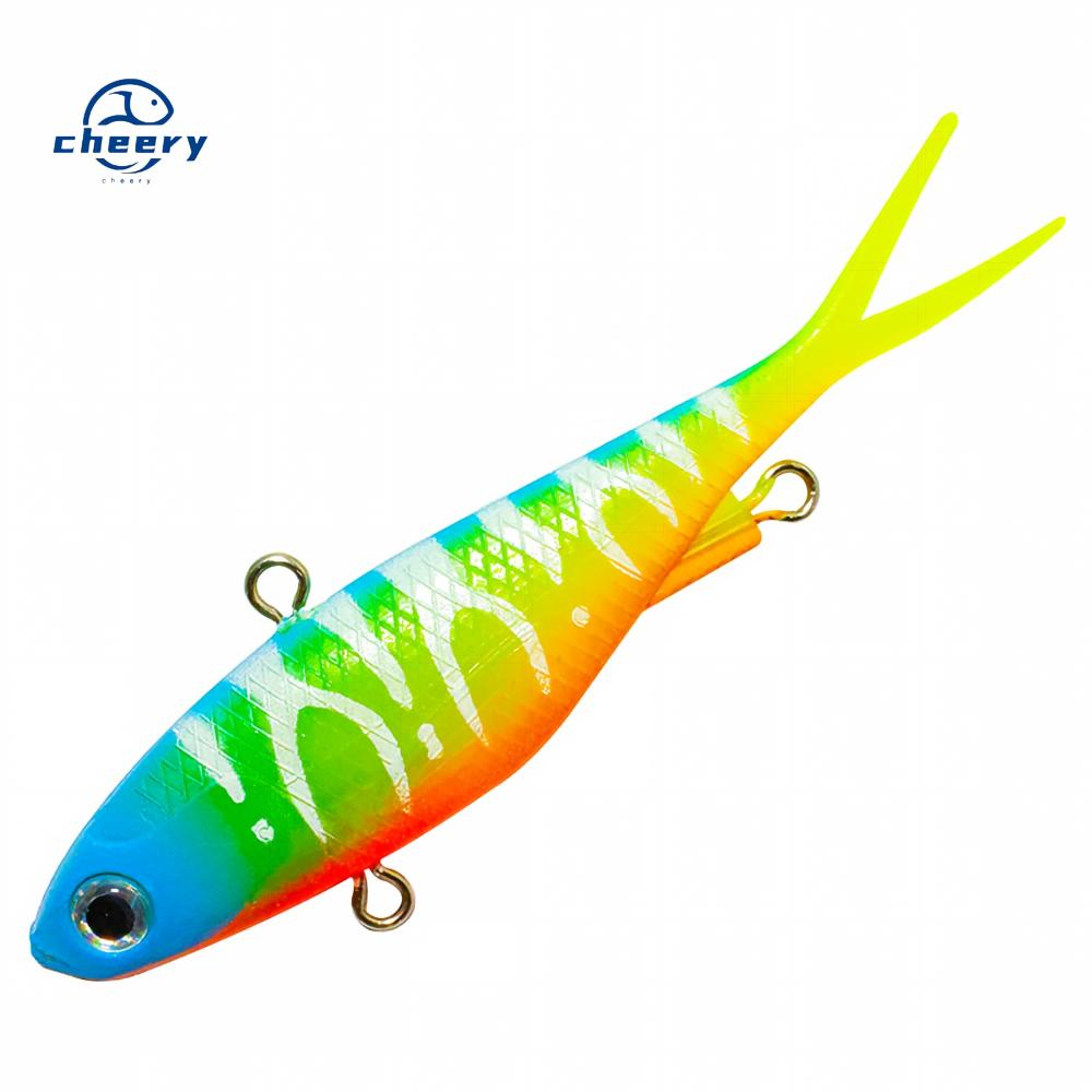 Cheery New Model 95mm 115mm Vibe Lure Fork Tail Artificial Soft Bait Fishing Lures Super Strength TPE Plastic Vibration Bass · Original source photograph · specifications to confirm