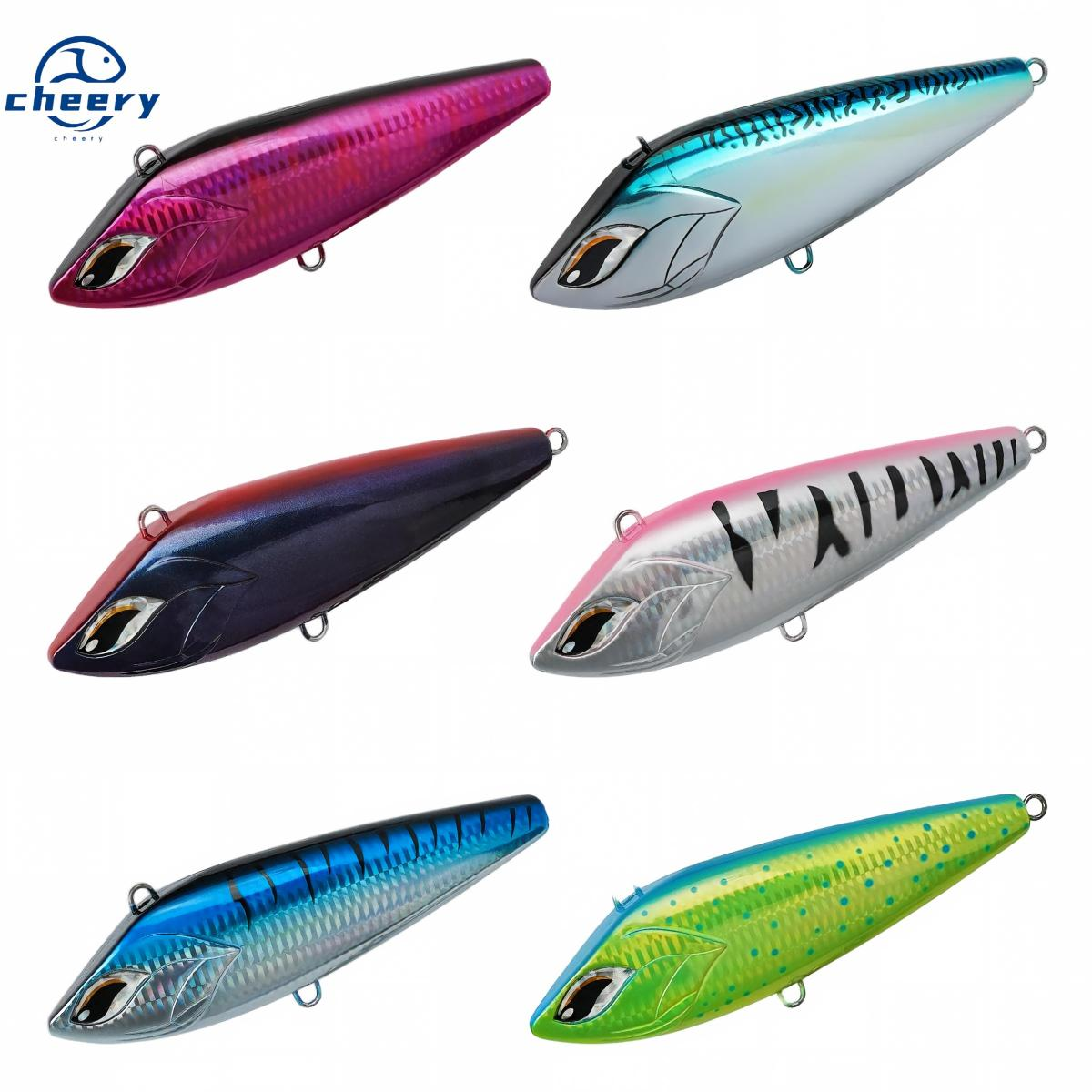 CHEERY for Big Game Trolling Bait Mega Trap Fishing Lure Metal VIB Lure Wire-Thru Construction 17Cm/213g Tuna Ocean Boat Fishing · Original source photograph · specifications to confirm