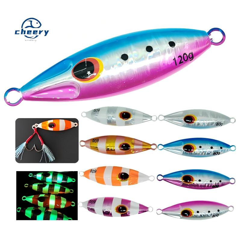 CHEERY 30g-120g Saltwater Lures Assist Hook Peche Fishing Metal Jig Head with Spinner Blade Fast Slow Fall Pitch Jigs Fish · Original source photograph · specifications to confirm