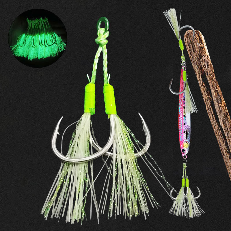 Luminous Steel Wire Double Hooks for Sea Fishing Boat Use Built-in Soft Design Lead Weighted · Original source photograph · specifications to confirm