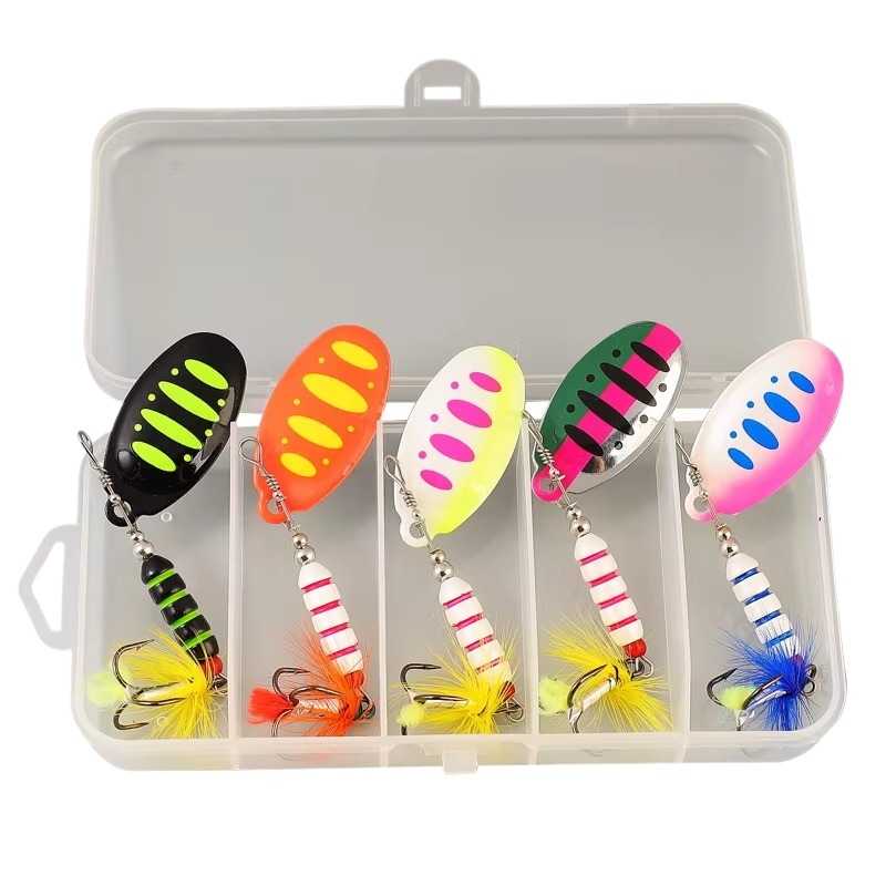 Cheery 7g 9cm Metal Spinner Bait Wobble Fishing Tackle for Bass Trout with Treble Hook Printed Condition for Perch in River · Original source photograph · specifications to confirm