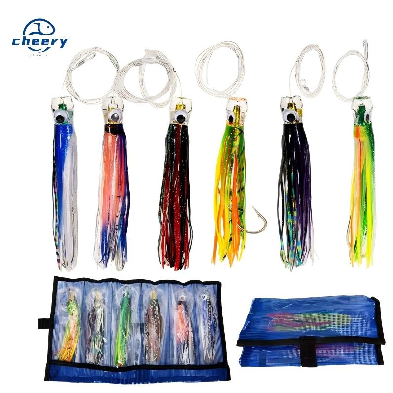 CHEERY 6.5Inch 43g Boat Big Game Tuna Marlin Fishing Bait Resin Octopus Squid Skirt Bionic Trolling Lure for Wahoo Saltwater · Original source photograph · specifications to confirm