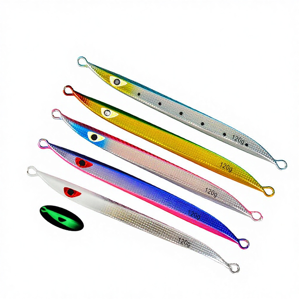 Noctilucent Sea & Boat Fishing Metal Jig MB1 Same Style Fast-Sinking UV Quick-Pull Tuna Bullet Artificial Hard Bait Lure · Original source photograph · specifications to confirm