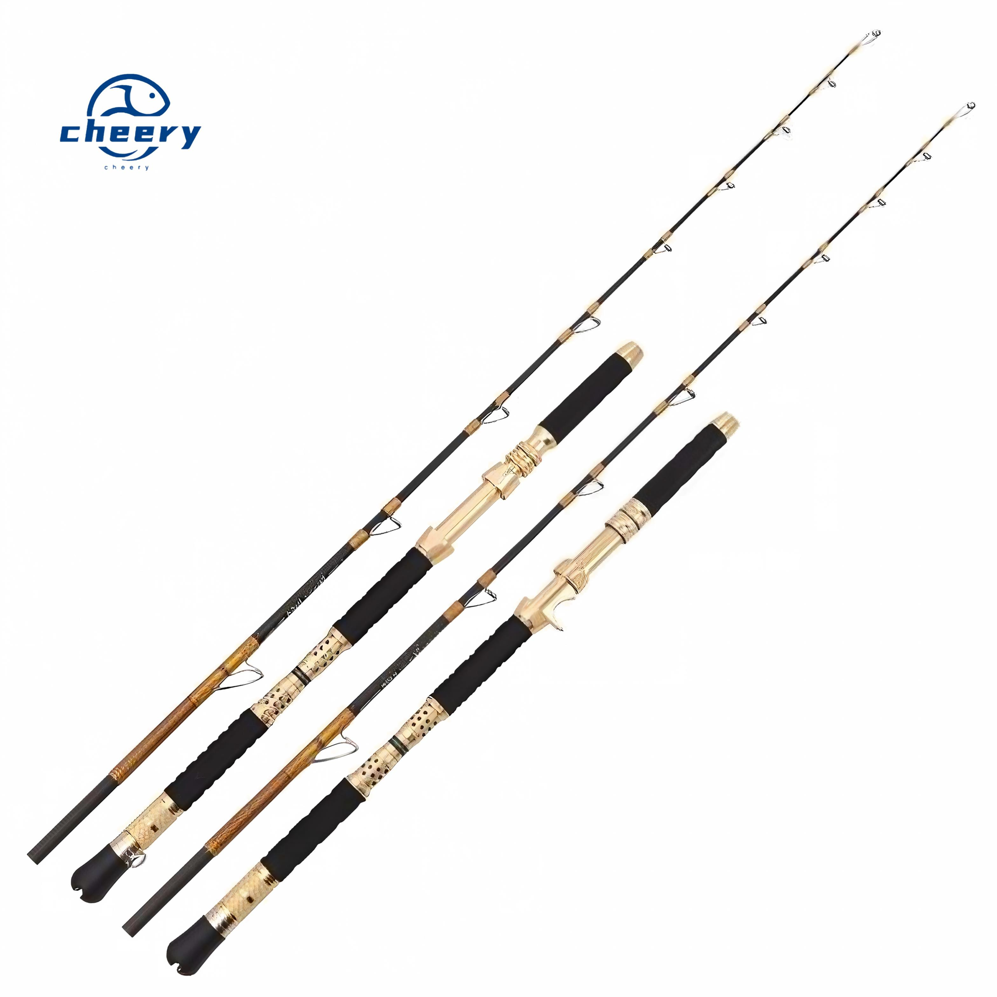 CHEERY Solid Carbon Super Hard Deep Sea Fishing Rod Saltwater Boat Trolling and Casting Rod Fishing for Tuna GT Marlin · Original source photograph · specifications to confirm