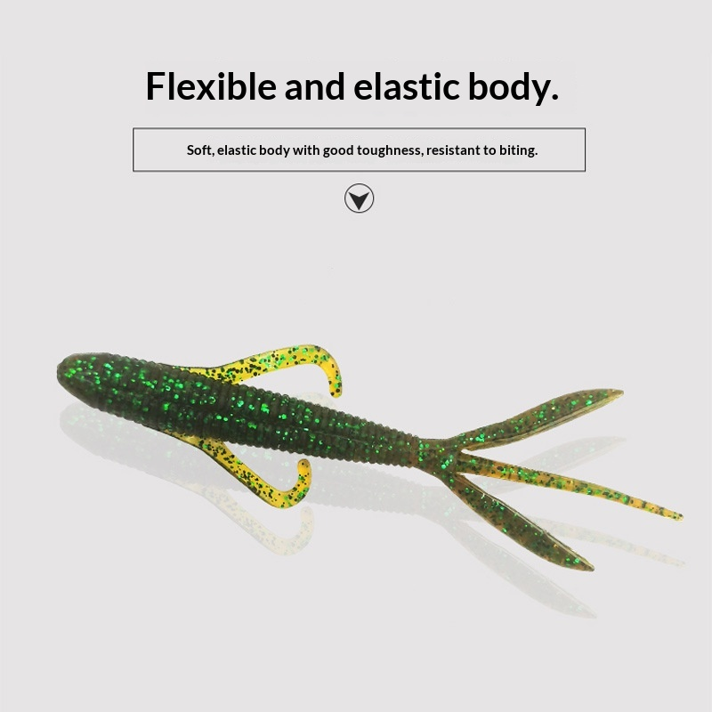 Bagged 6pcs Artificial Soft Bait Swim  Bait Wholesale Long-Cast Bass Snakehead Soft Worm Bait · Original source photograph · specifications to confirm