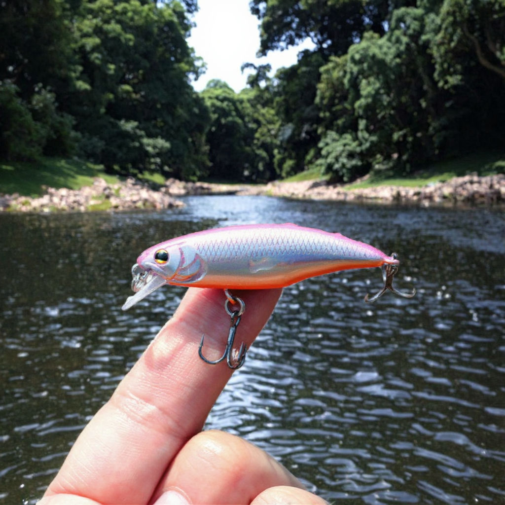 China ABS Lure Minnow Crankbait 52mm 4.5g Artificial Hard Bait Sinking Bass Trout Fishing Lure for River Lake and Stream · Original source photograph · specifications to confirm
