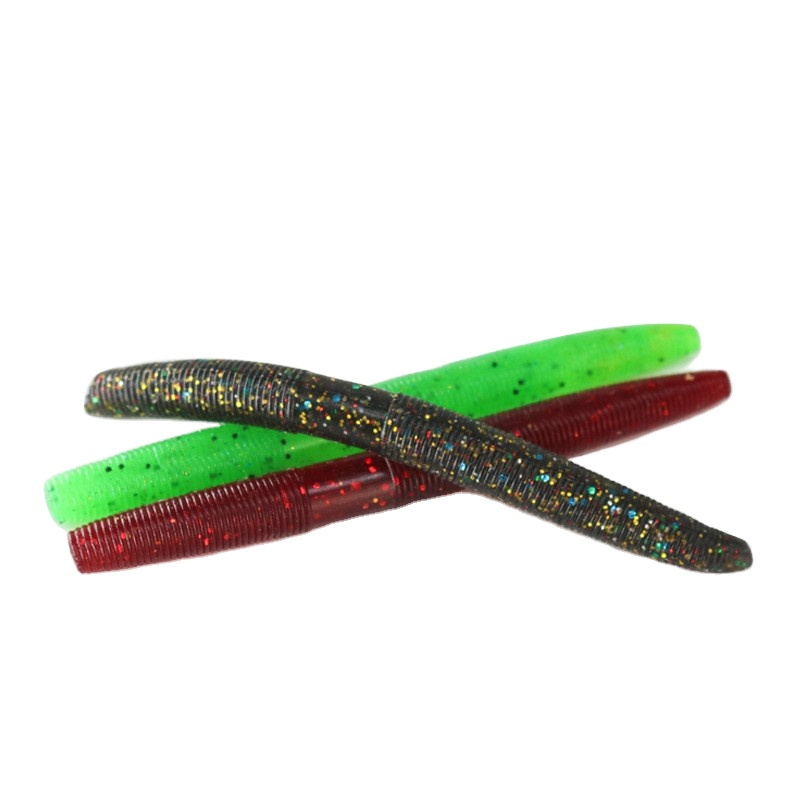 Lure PVC Bass Soft Bait Worm Lead-Free Fishing Bionic Artificial 8-Piece Pack · Original source photograph · specifications to confirm