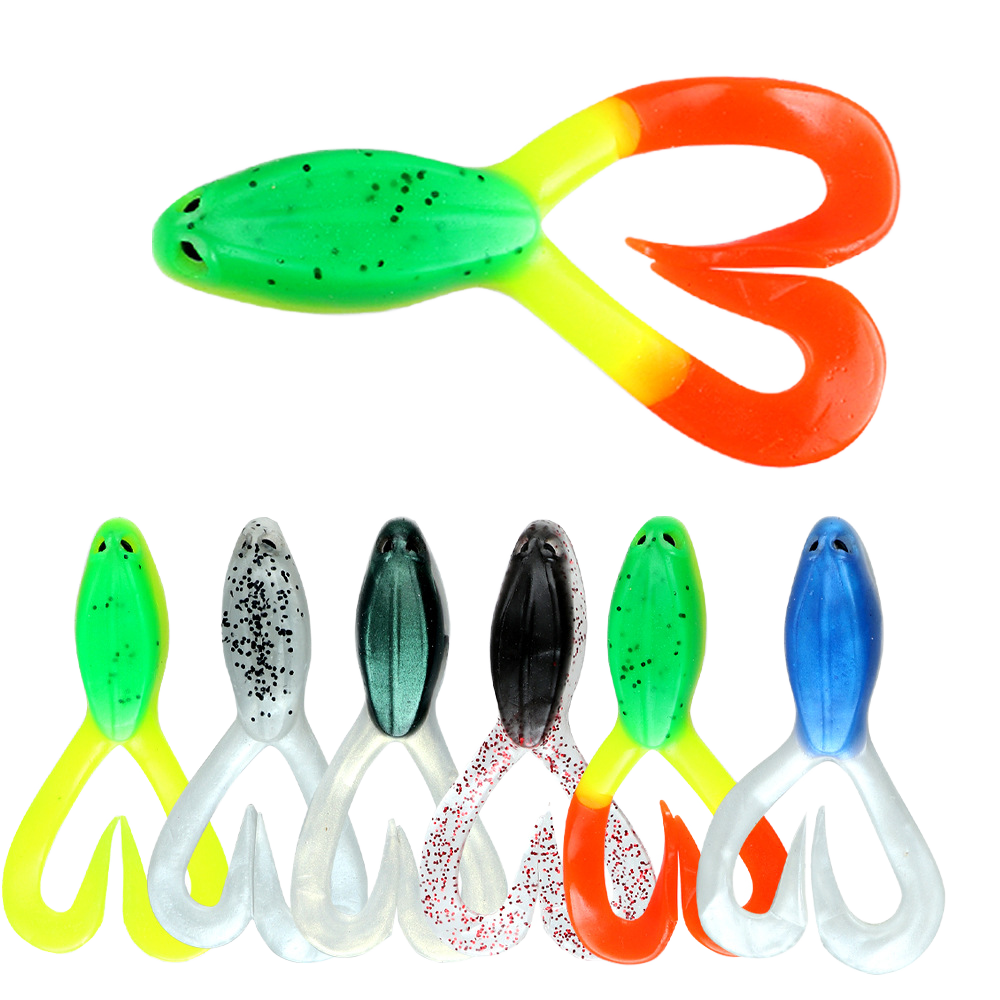 Floating Double-Tail Soft Frog Lure, 11cm 16g Soft Worm Lure, Bass Fishing Kit for Black Pit, Foreign Trade in Stock · Original source photograph · specifications to confirm