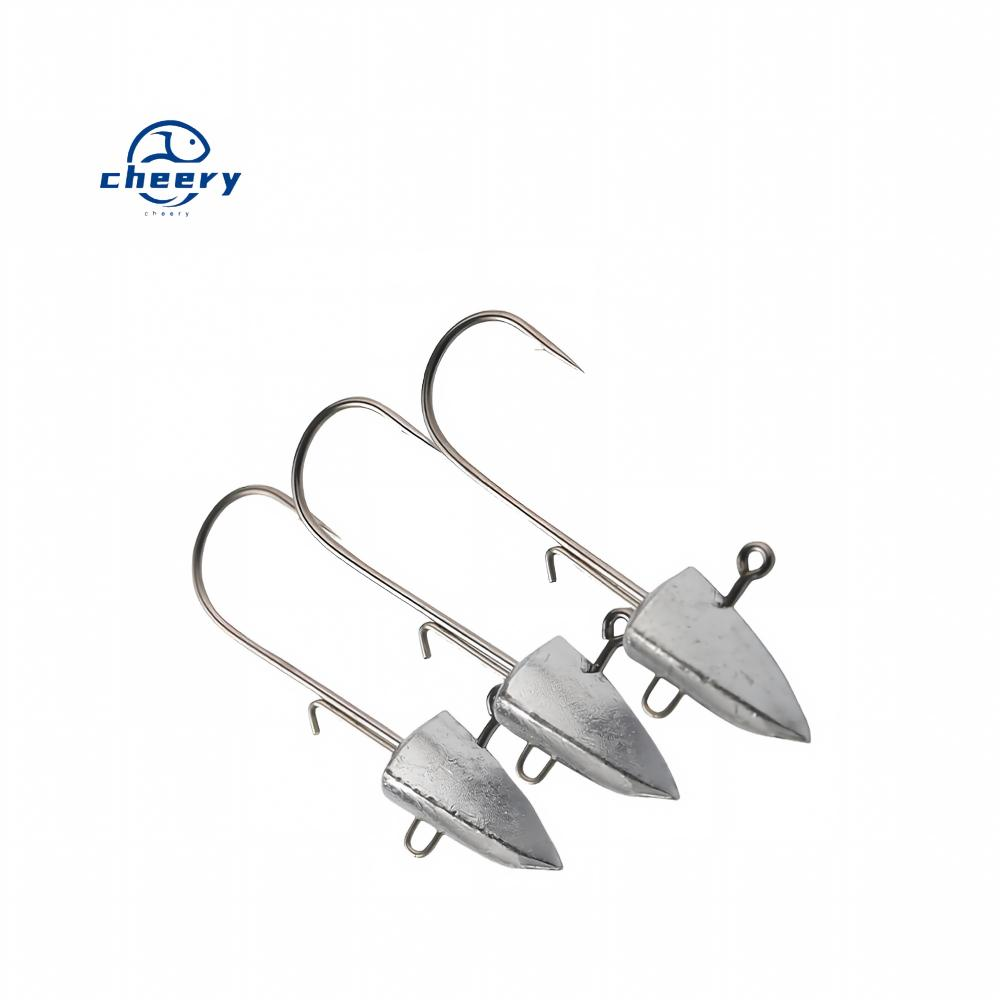 CHEERY-FH186-3.5g5g7g Arrowhead Jig Lead Head Hooks Worm Soft Lure Hook Jig Heads Fishing Hook With Barbed · Original source photograph · specifications to confirm