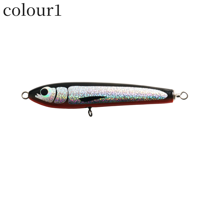 Metal Printed Wooden Floating Pencil Bait 16cm 45g Sea Fishing Deep Sea Golden Gun GT Cattle Port Luya with Hooks · Original source photograph · specifications to confirm