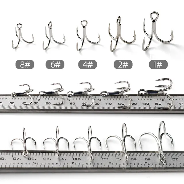 Anti-rust Bright Tin Coated Treble Hooks Sike6066-4X-NP Four Times Strengthened 10 Pack Sea Fishing Wholesale