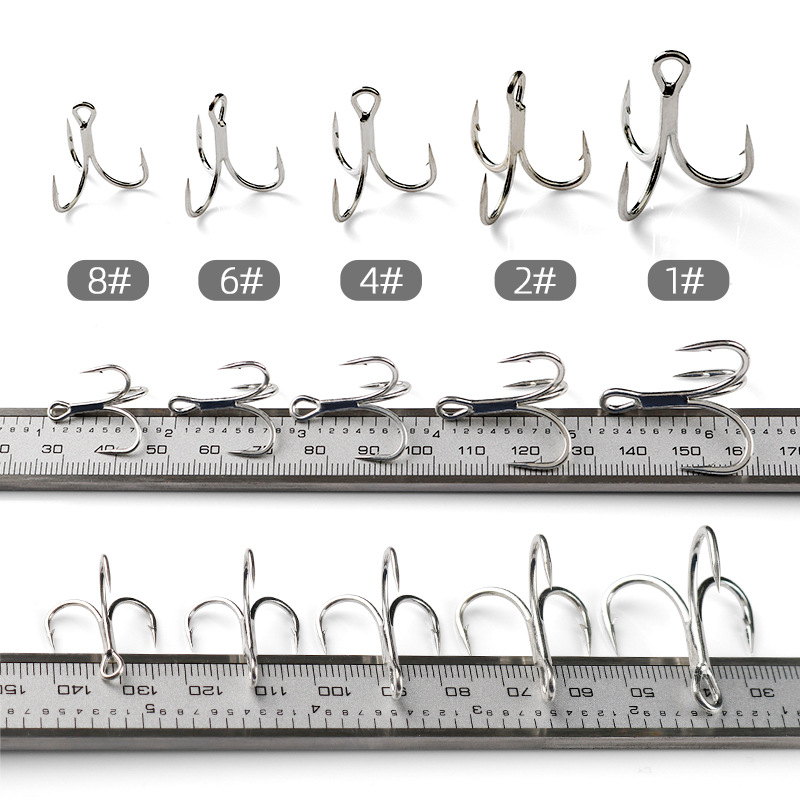 Anti-rust Bright Tin Coated Treble Hooks Sike6066-4X-NP Four Times Strengthened 10 Pack Sea Fishing Wholesale · Original source photograph · specifications to confirm