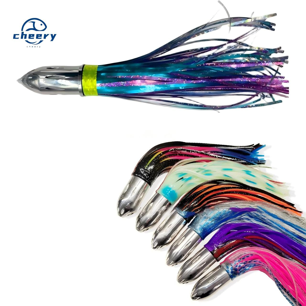 CHEERY High Quality SSLN01 Octopus Squid Skirt Stainless Steel Head Trolling Lure Saltwater Marlin Tuna Big Game Fishing Lures · Original source photograph · specifications to confirm