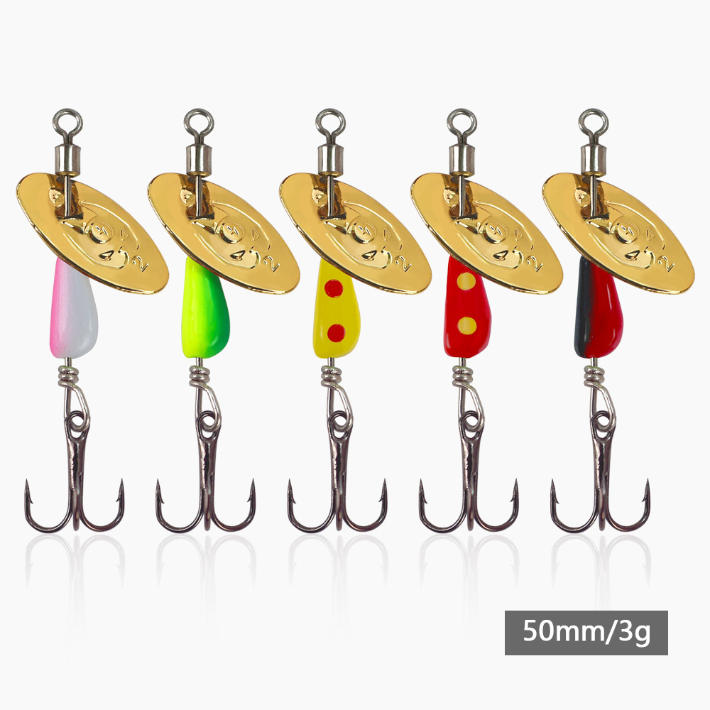 Micro Lure Eccentric Sinking Hand Crank Rotating Spinner Live Bait Fly Casting Far Casting Mouth White Strip Metal Spinner Hooks · Original source photograph · specifications to confirm