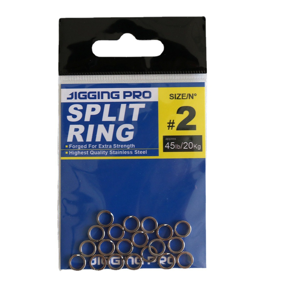 Packaged 6.2mm-14.3mm Polished Hight Quality 304 Stainless Steel Fishing Tackle Accessories Spilt Rings · Original source photograph · specifications to confirm