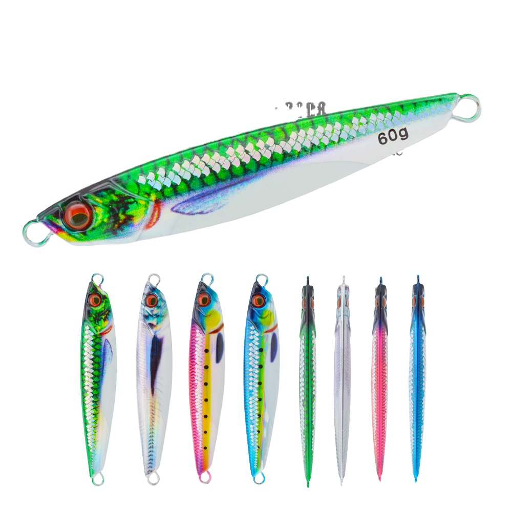 40g 60g 80g 3D Printed with Scale Slow Saltwater Fishing Jig Lure Metal Bait Major Craft-jigpara Slim · Original source photograph · specifications to confirm