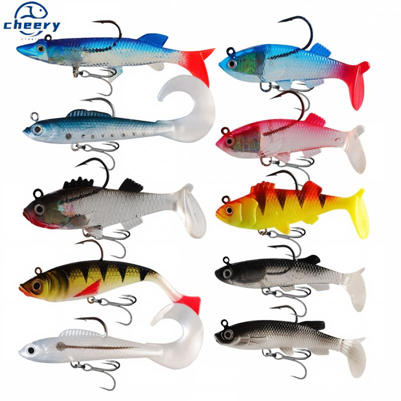 CHEERY 6pcs 8pcs 9pcs 11pcs 13pcs Swimbait Bionic Rubber Shad Fish Soft Bait With Lead Head Hooks Jig Wobblers Fishing Lure Set · Original source photograph · specifications to confirm