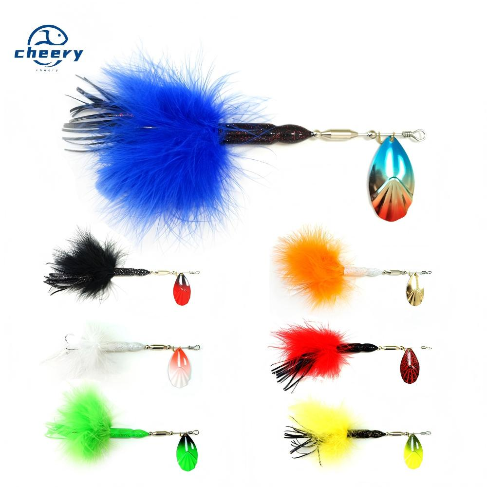 CHEERY Spinner Bait 29g 20cm Popular High Quality China Customize Musky Pike Fishing Feather Metal Feather Hook Treble Hook · Original source photograph · specifications to confirm