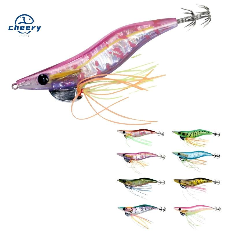 CHEERY New Squid Jig 92mm 11g 2.5# Midwater Bait Hard Plastic Fishing Lure for Sea Bass Salmon Catfish Saltwater Boat Use · Original source photograph · specifications to confirm