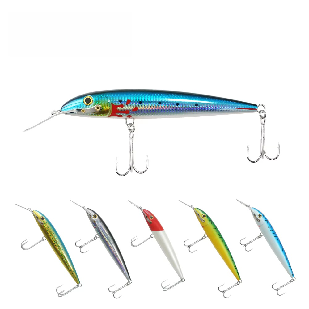 80g Wholesale Hard ABS Plastic Floating Minnow Lure Artificial Fishing Bait Wobbler Lures 4-6meter · Original source photograph · specifications to confirm