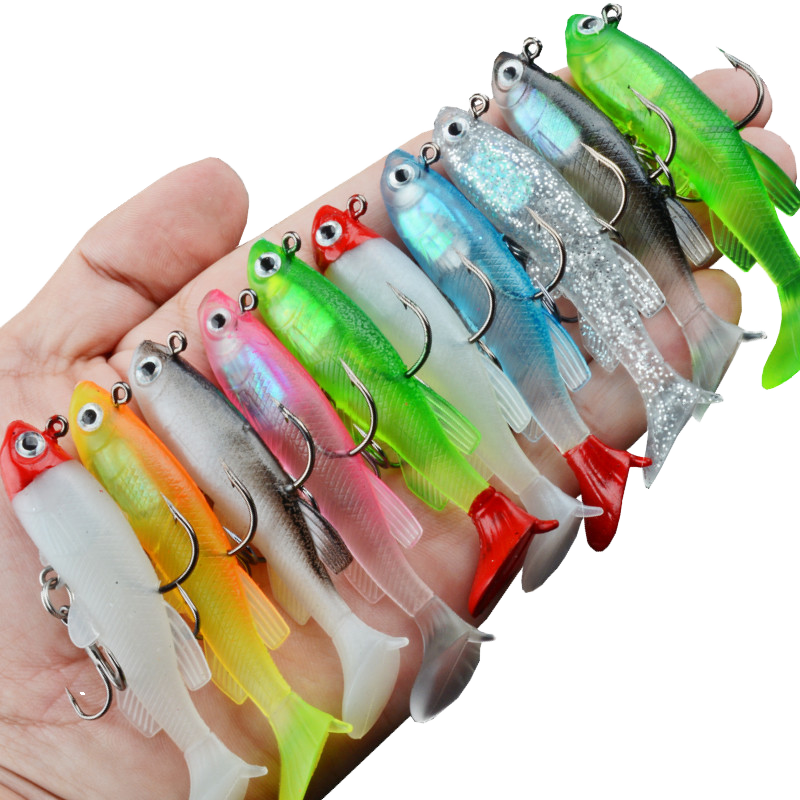 Black Minnow 8cm/2.8in 14g Soft Vibe Fishing Lure PVC Artificial Bait with Cool Hooks Printed Freshwater Bass Target · Original source photograph · specifications to confirm