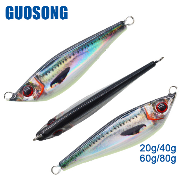 Guosong OEM 3D Printing Long Casting Fishing Metal Jig UV Luminous Hard Sinking Lead Jigging Lures · Original source photograph · specifications to confirm