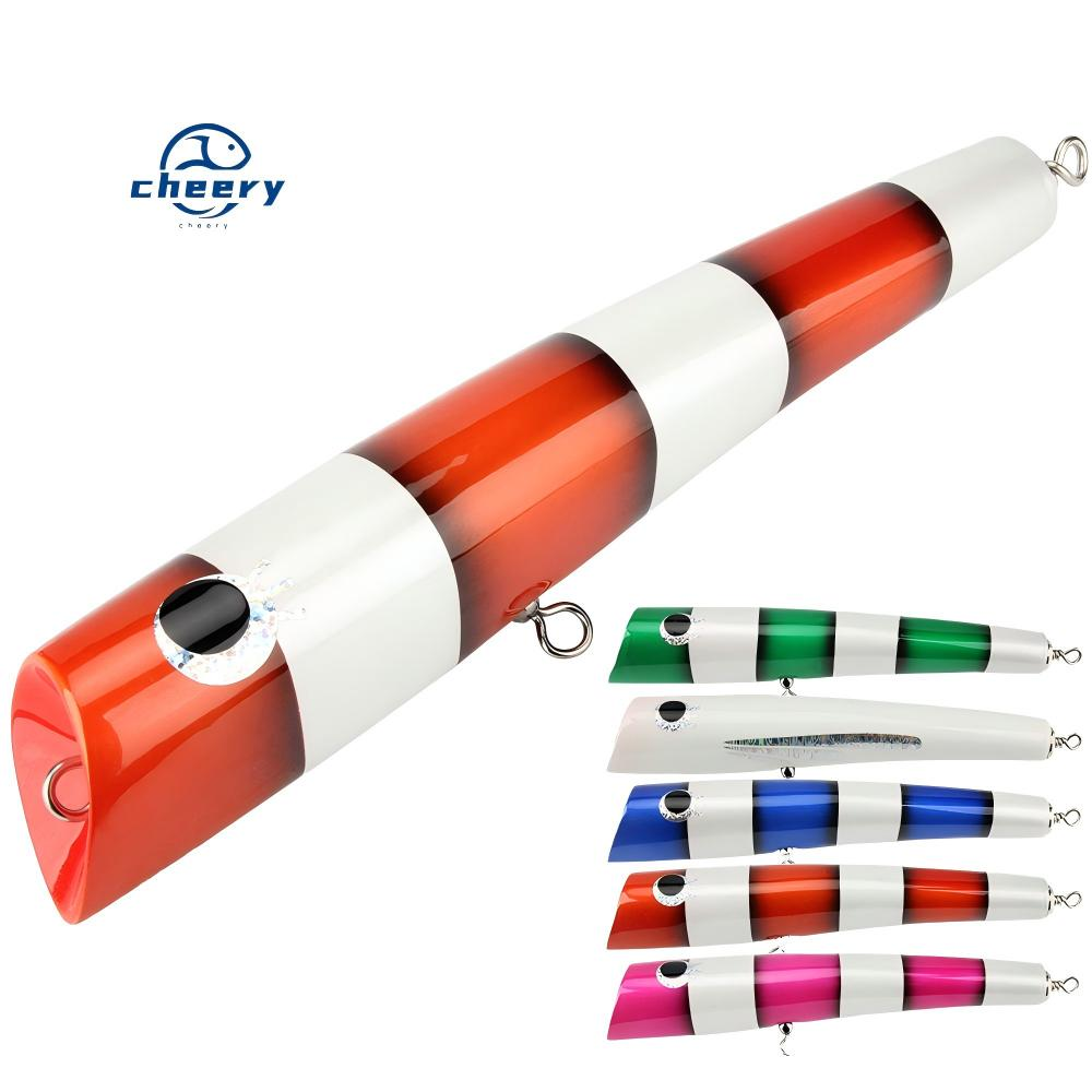 CHEERY 120g24cm Wooden Popper Lure for Saltwater Fish & Trout Floating Offshore Boat Trolling Artificial Hard Bait Without Hooks · Original source photograph · specifications to confirm