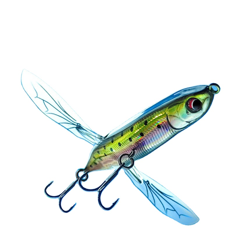 Lexin Stainless Steel Artificial Hard Dragonfly Bait for Perch with Hooks-Floating Tractor Tail Design · Original source photograph · specifications to confirm