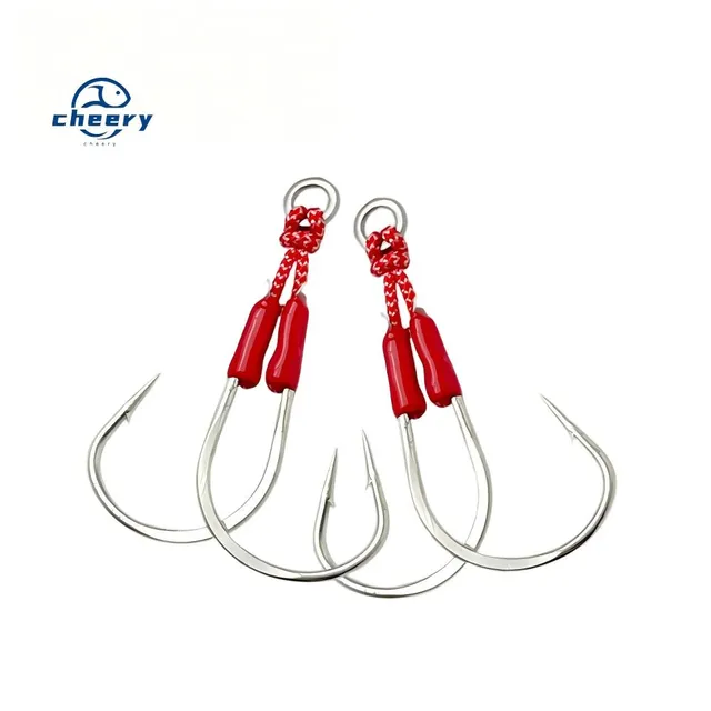 CHEERY High-Carbon Steel Double Hook for Sea Fishing Corrosion-Resistant 5x Reinforcement Big-Bait Lure Targeting Tuna & Bonito