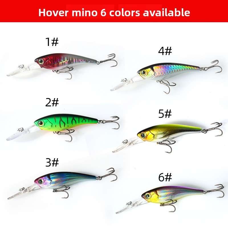 ABS 6g/10g Artificial Hard Bait Pumping Stop Bait Long Tongue Mino Hover Mino Hooks Mandarin Fish Perch Wild Fishing · Original source photograph · specifications to confirm