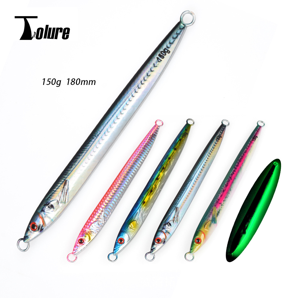 TL 3D Printed 150g Bionic Biomimetic Night-Luminous Fast-Sinking Metal Jig Minnow Lure for Spanish Mackerel and Bass · Original source photograph · specifications to confirm