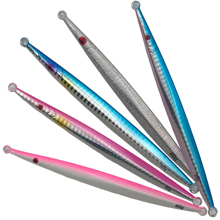 Lure Fast-Sinking Small Metal Jig Bait White Stripe Sequin Glow-in-the-Dark Without Hooks for Boat Sea Fishing Spanish Mackerel · Original source photograph · specifications to confirm